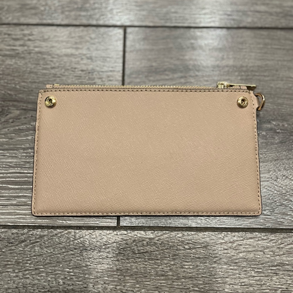 Michael Kors Leather Credit Card Wristlet Tan - Picture 5 of 6